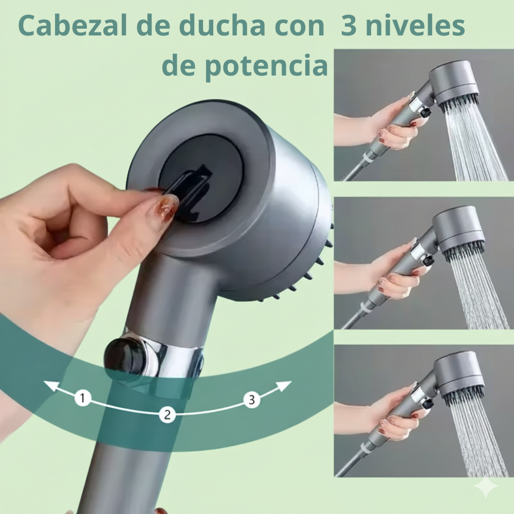 Cabezal de Ducha Potente con Ahorro de Agua