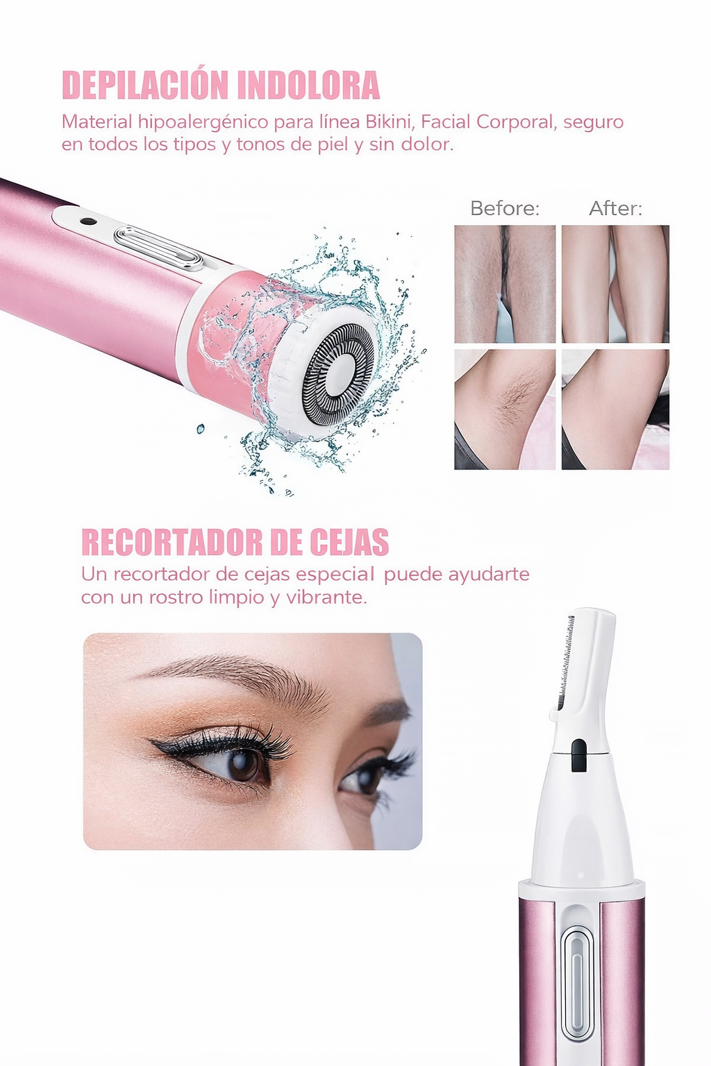 Depiladora Femenina 4 en 1 - Sin Dolor, Sin Citas y Sin Excusas