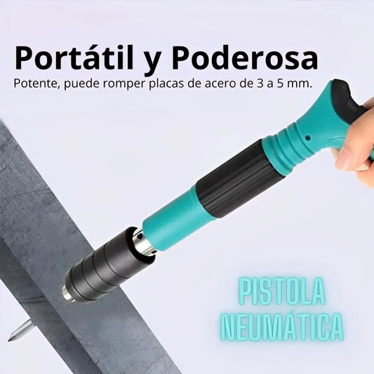 Pistola de clavos portátil para clavar en concreto, madera y aluminio — sin taladro