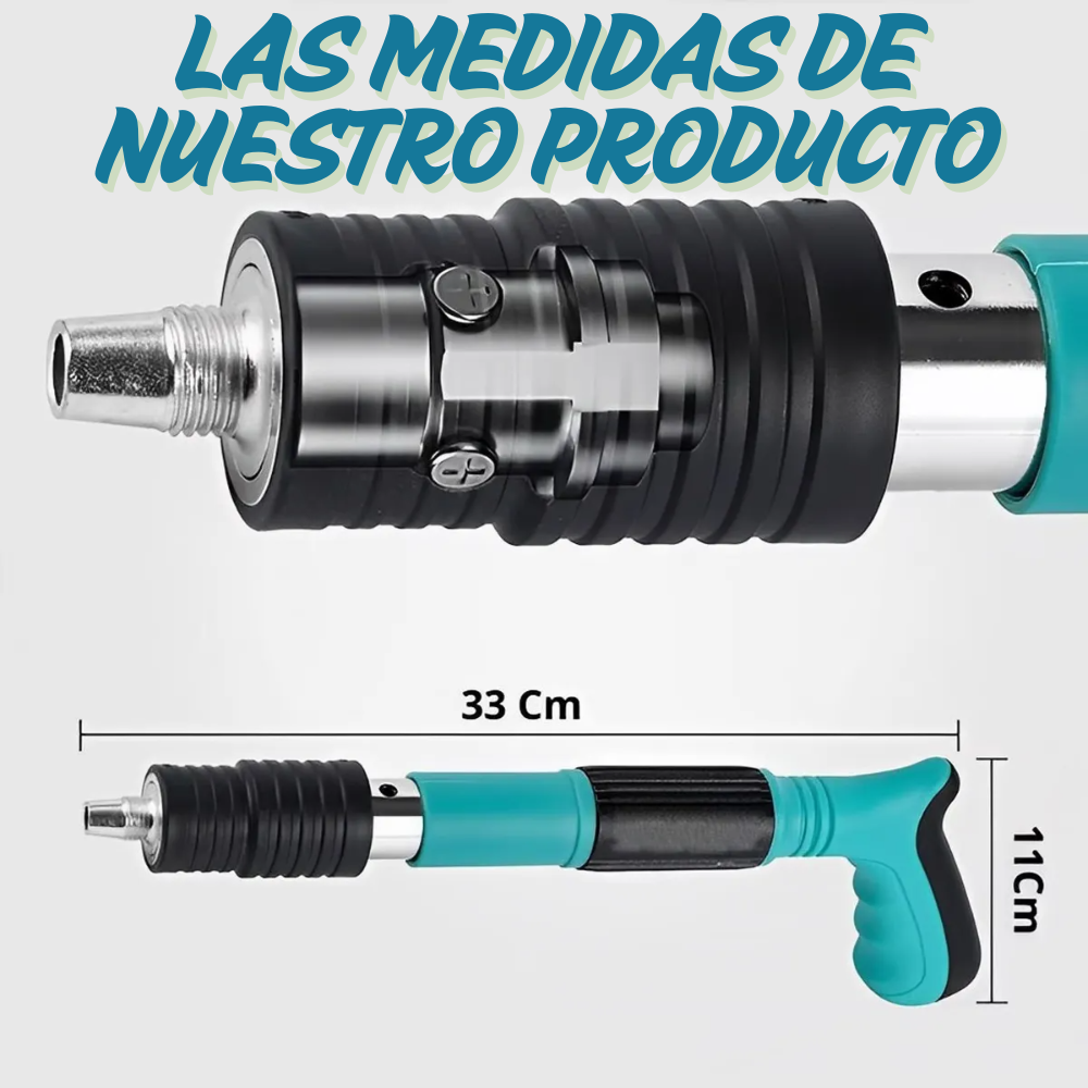 Pistola de clavos portátil para clavar en concreto, madera y aluminio — sin taladro