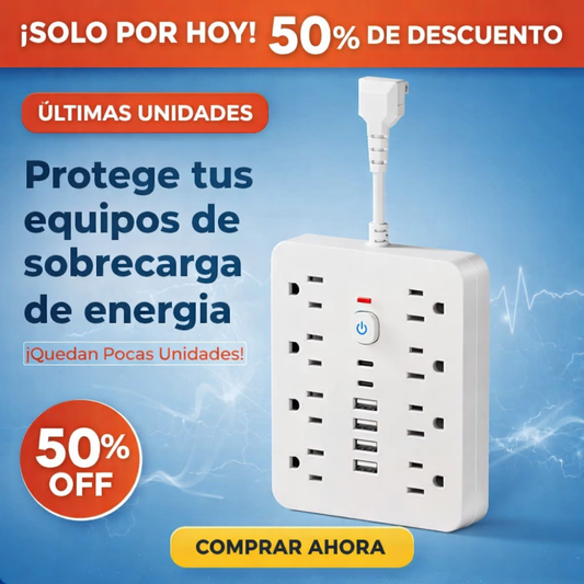 Multitoma 14 en 1 con Protección Eléctrica – Conecta y Protege Todo en un Solo Enchufe