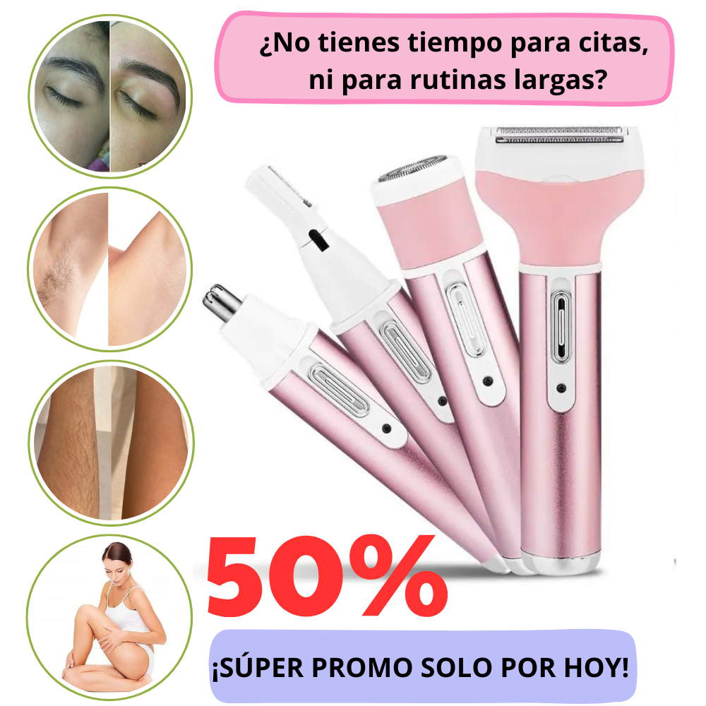 Depiladora Femenina 4 en 1 - Sin Dolor, Sin Citas y Sin Excusas