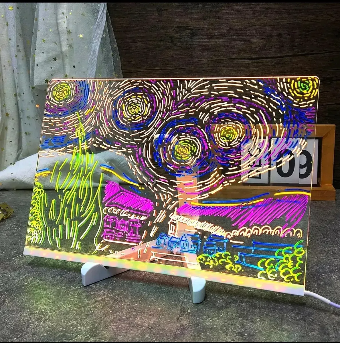 Pizarra LED Creativa — Escribe Hoy, Brilla Ahora.