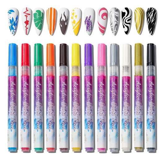 Kit Nail Art PRO – 12 Marcadores para Uñas que Sí Te Quedan Bien 💅🔥